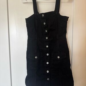 Black Button-Down Denim Dress